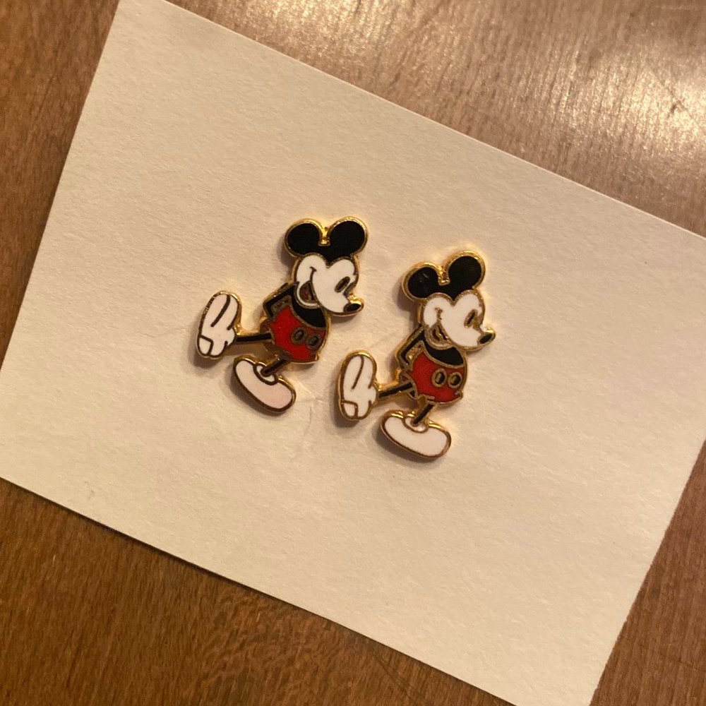 Vintage Mickey Mouse Enamel Earrings